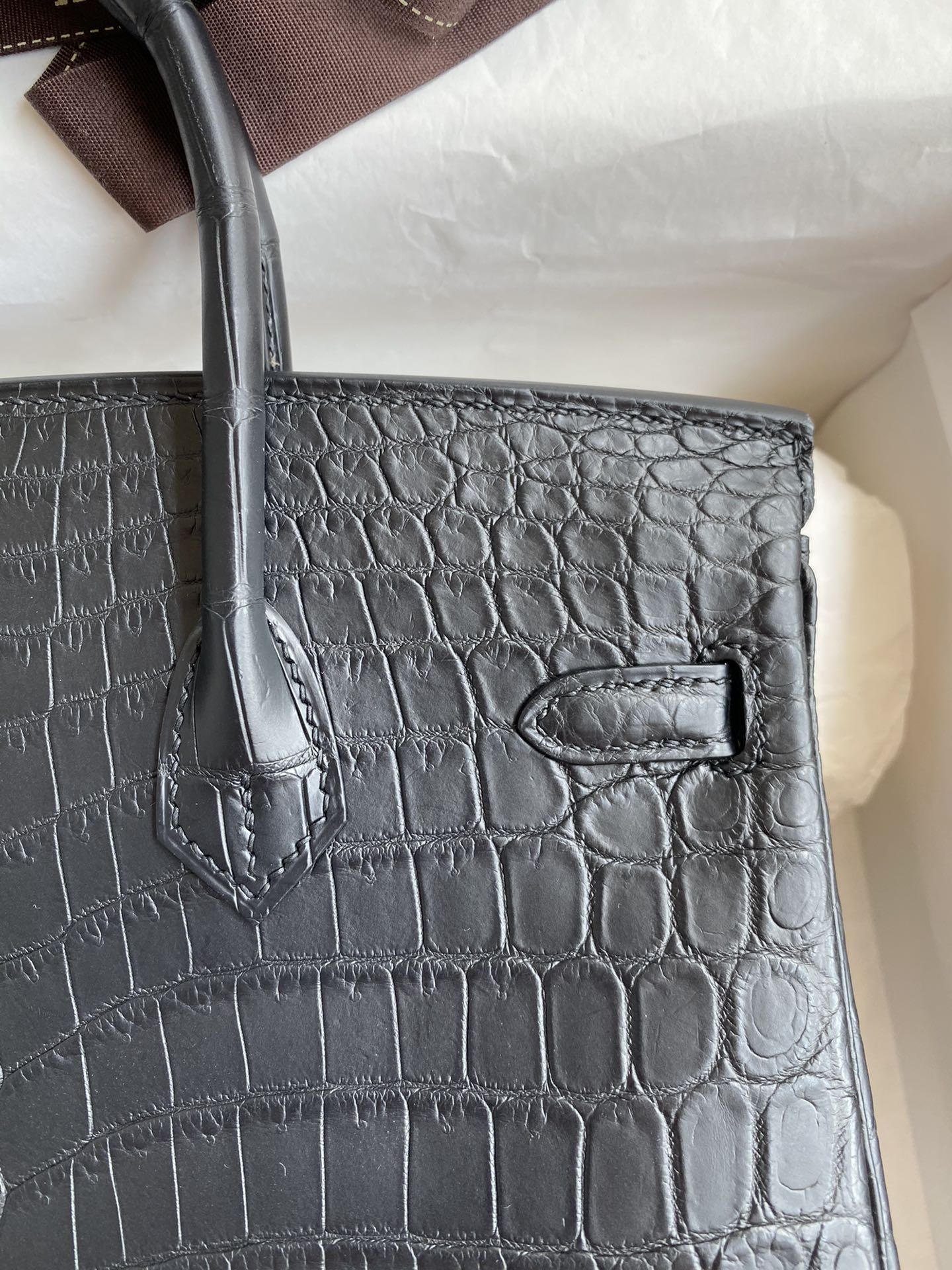 Hermes Birkin 25CM Handmade Bag In Black Crocodile Niloticus Matte Skin